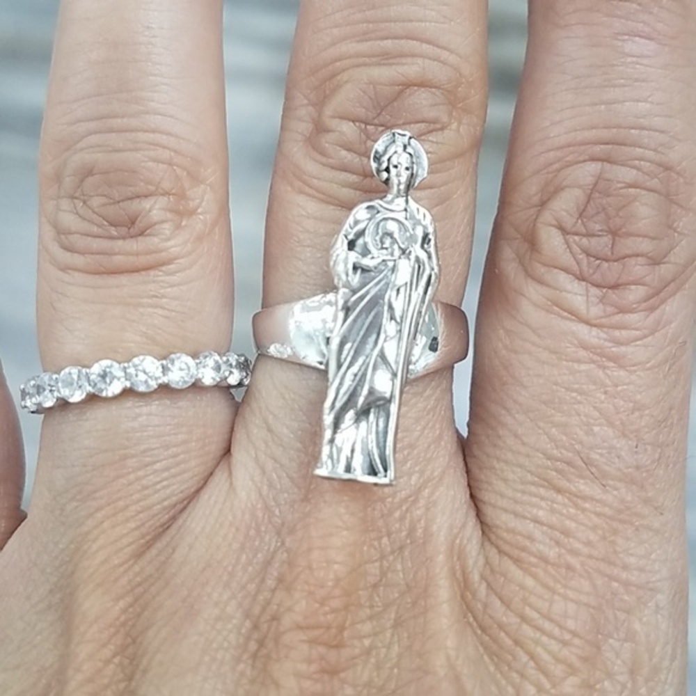 SILVER San Jude Religious Ring